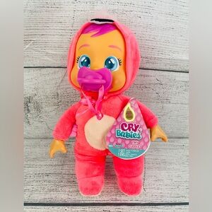 Cry Babies Tiny Cuddles Plush Baby Doll W/ Flamingo Outfit - NEW